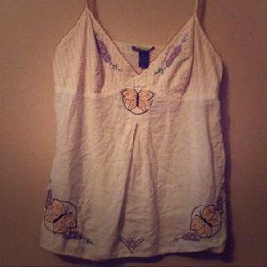 Lucky brand white linen tank top